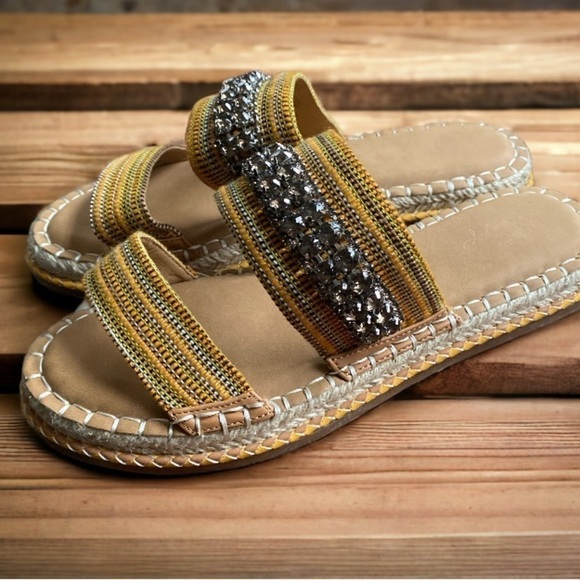 Crown‎ Vintage sandals Miyan espadrilles slip on rhinestone embellished 8.5 - Picture 8 of 8